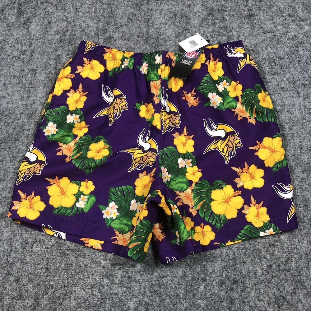 Minnesota Vikings Swim Shorts Mens Medium Multicolor NFL Football Team Apparel